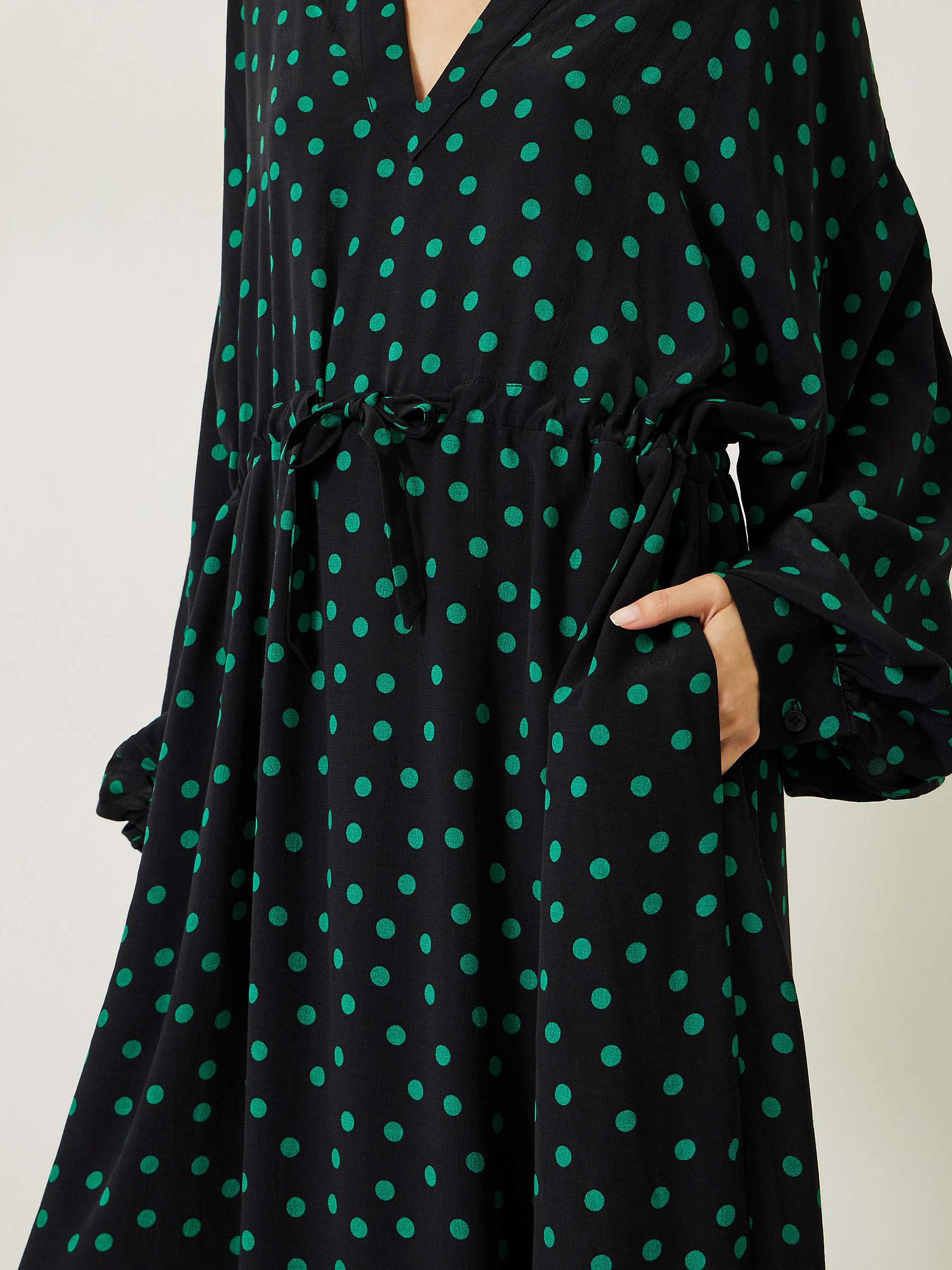 Buy HUSH Aimee Polka Dot Maxi Dress, Black/Green Online at johnlewis.com