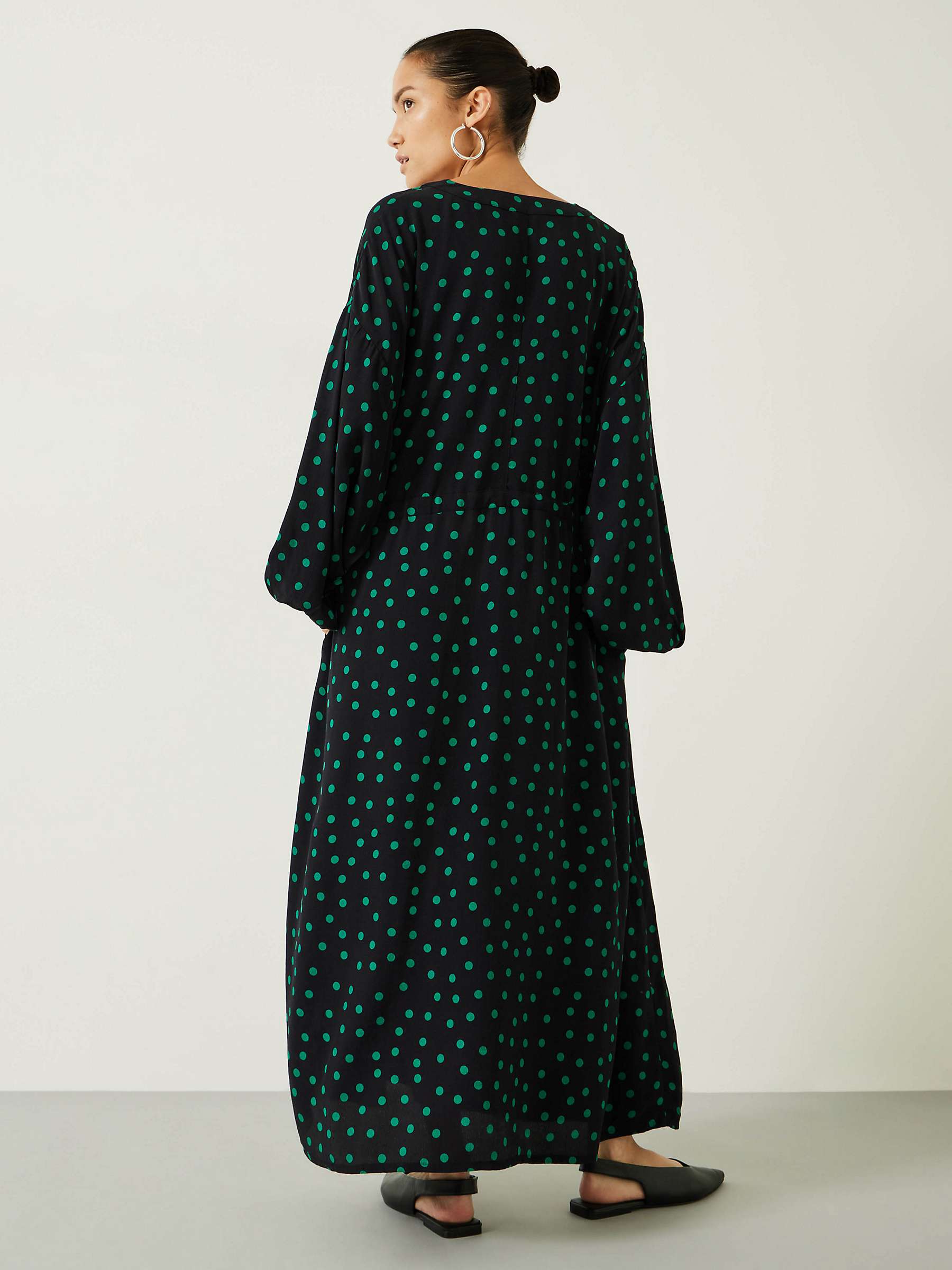 Buy HUSH Aimee Polka Dot Maxi Dress, Black/Green Online at johnlewis.com