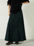 HUSH Katie Polka Dot Maxi Skirt, Green/Black