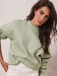 Mint Velvet Seamed Detail Sweatshirt, Sage Green