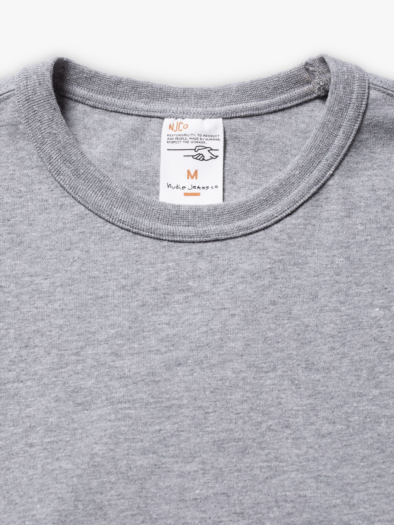 Nudie Jeans Rebirth Pin Logo T-Shirt, Grey at John Lewis & Partners