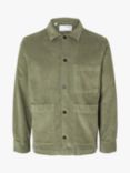 SELECTED HOMME Tony Recycled Cotton Corduroy Shirt, Light Green