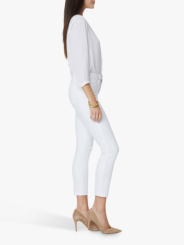 NYDJ Alina Skinny Ankle Grazer Jeans, Optic White