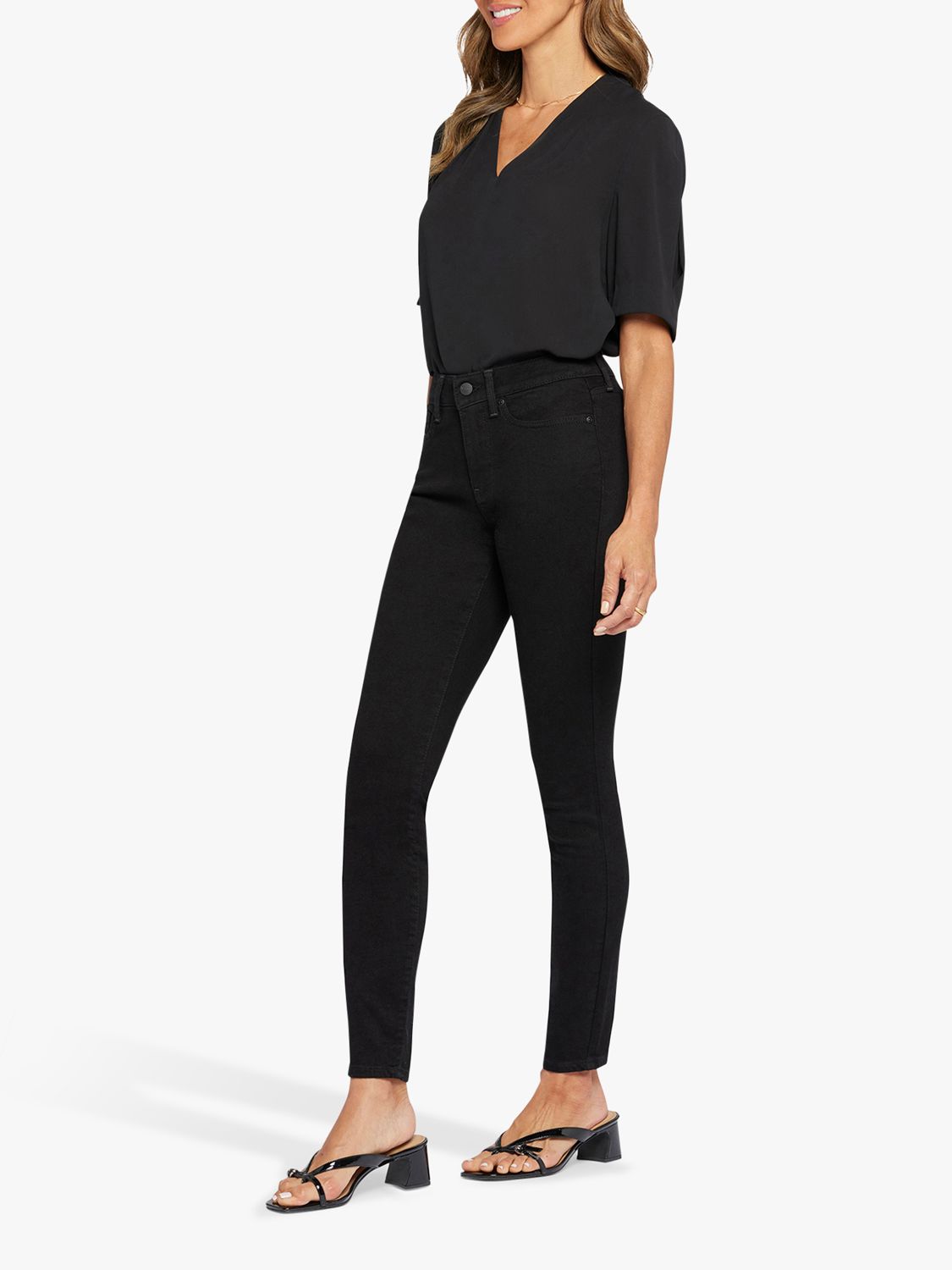 NYDJ Petite Slim Trouser In Ponte Knit Jersey, Black at John Lewis