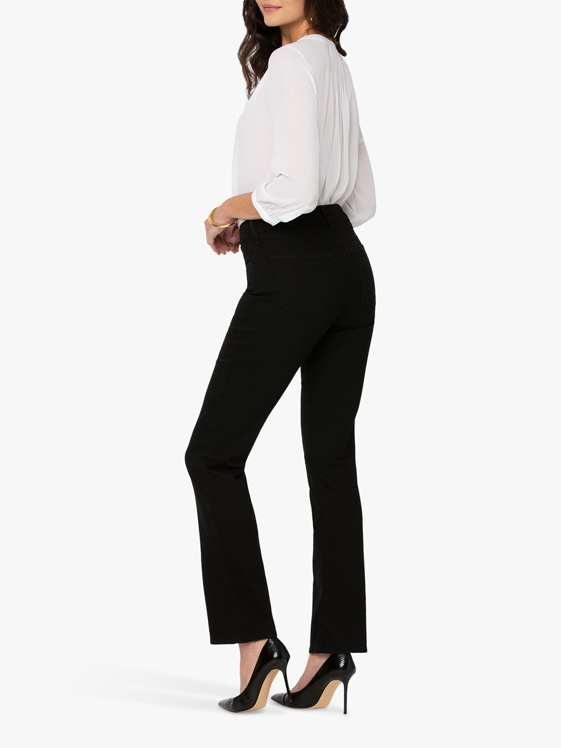 NYDJ Marilyn Straight Leg Jeans, Black at John Lewis & Partners