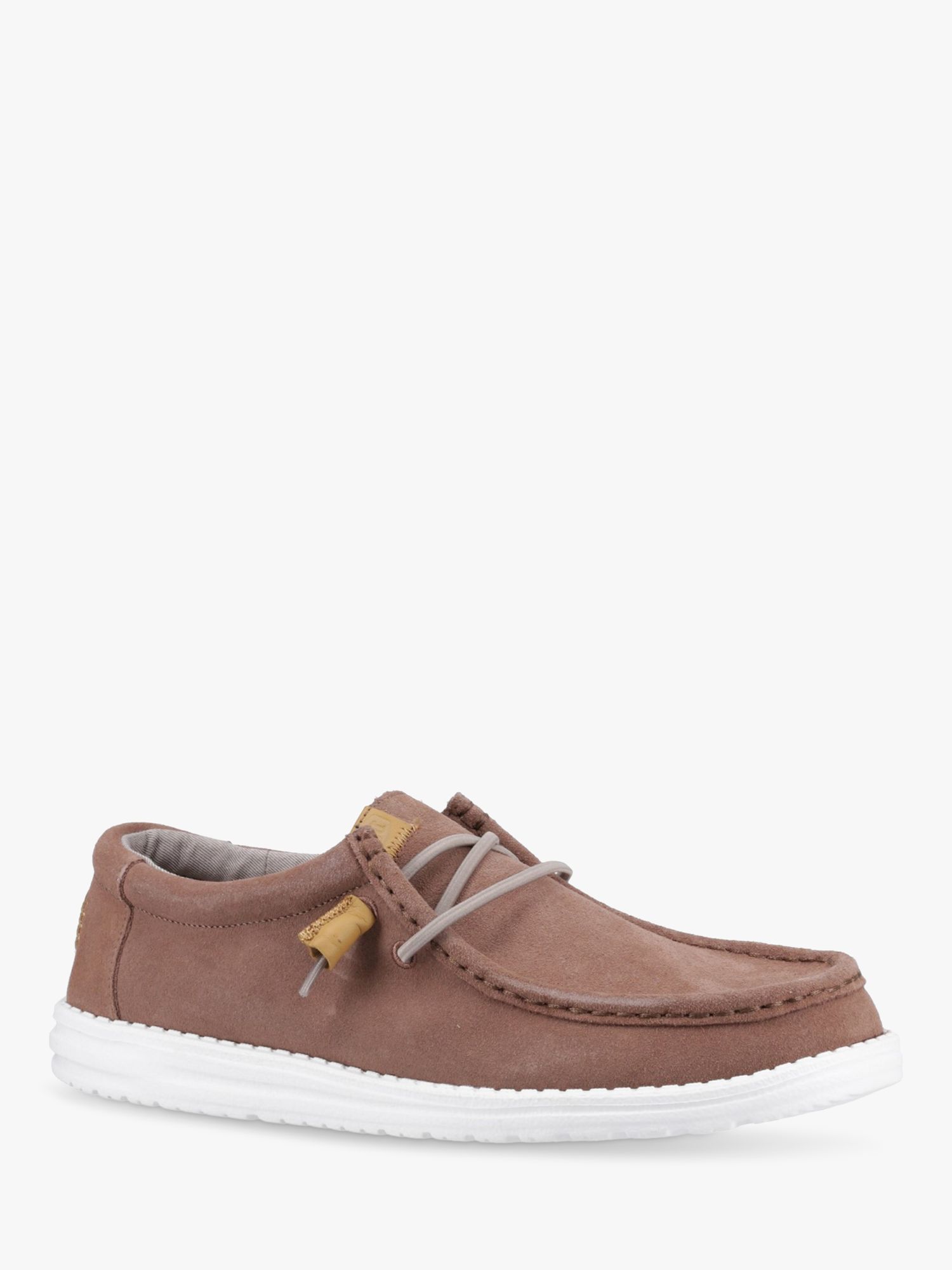 Hey Dude Wally Craft Suede Moccasins, Brown at John Lewis & Partners