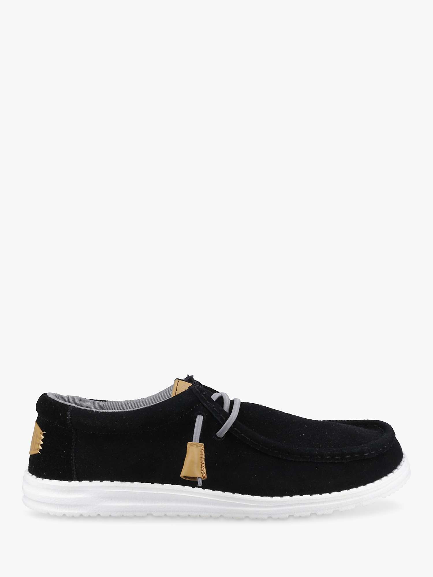 Buy Hey Dude Wally Craft Suede Lace-Up Shoes, Black Online at johnlewis.com