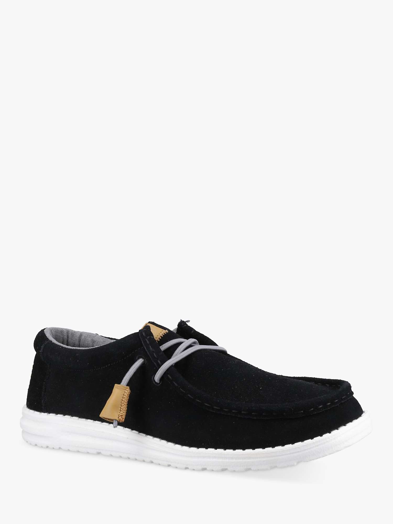 Buy Hey Dude Wally Craft Suede Lace-Up Shoes, Black Online at johnlewis.com