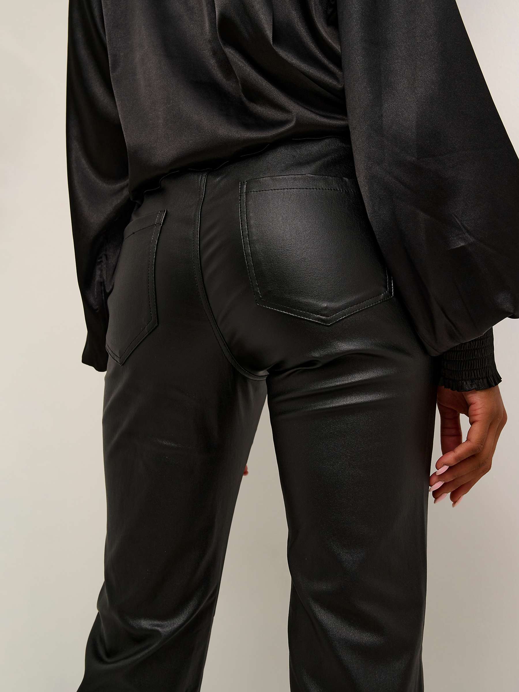 Buy KAFFE Ada Flared Trousers, Black Deep Online at johnlewis.com