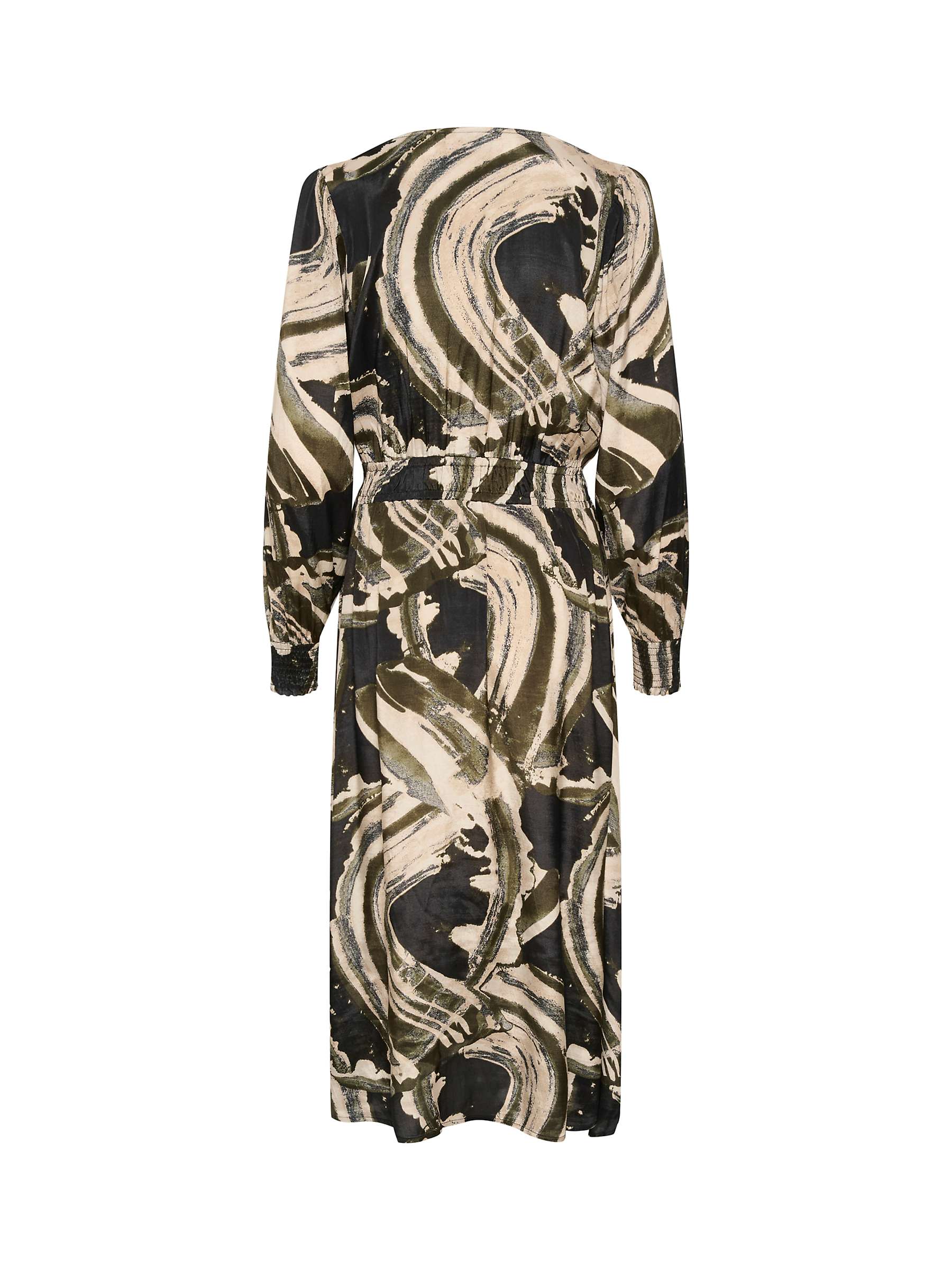 Buy KAFFE Sophia Wrap Midi Dress, Black/Green Online at johnlewis.com