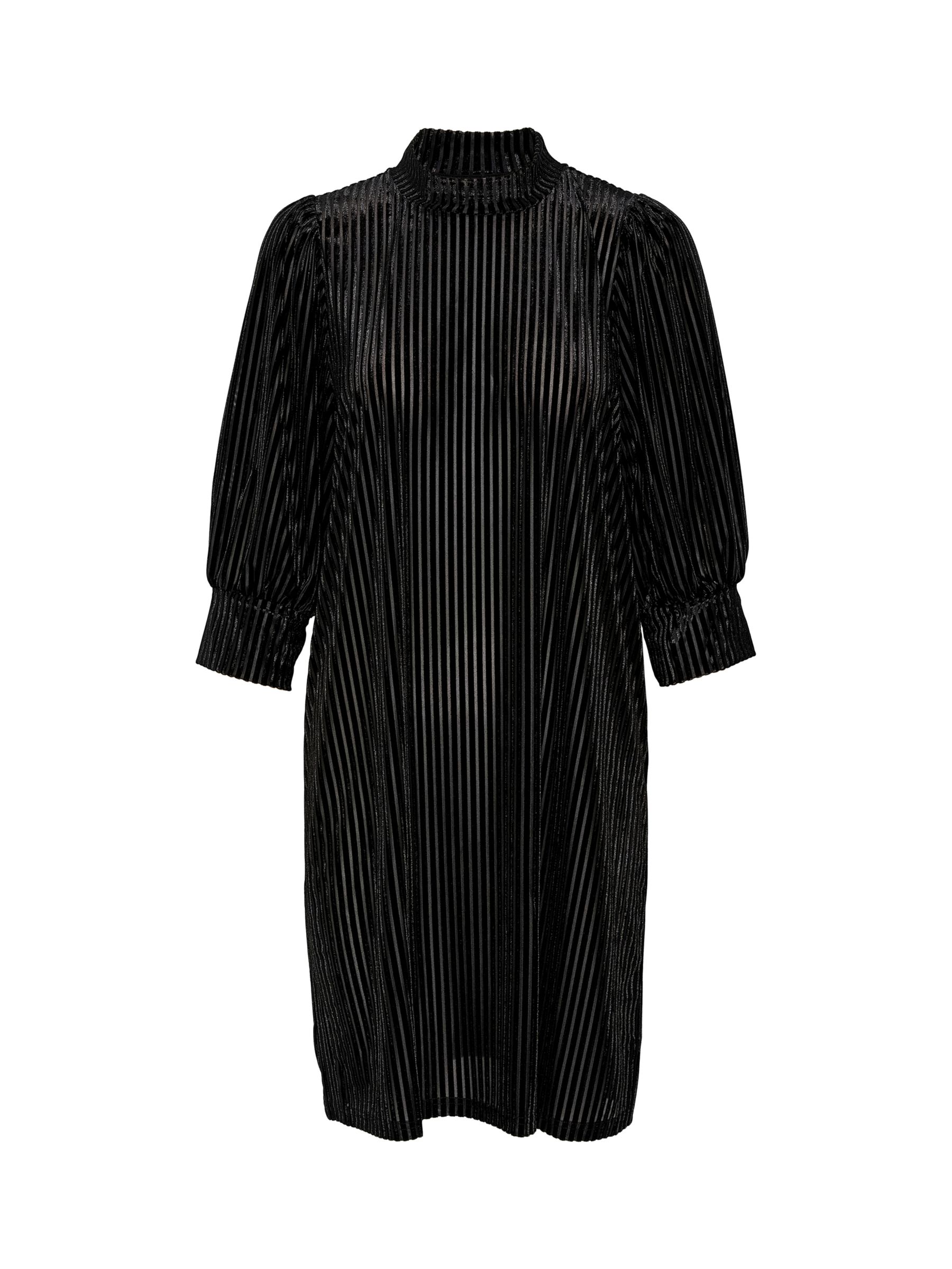 KAFFE Caca High Neck Half Sleeve Dress, Black at John Lewis & Partners