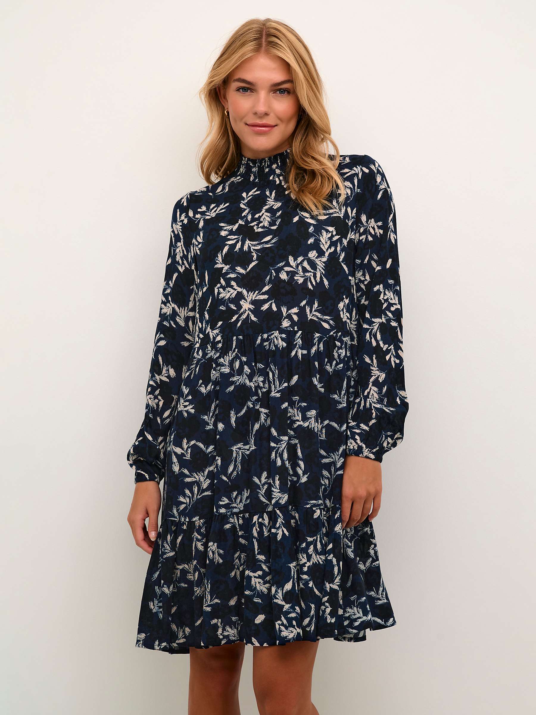 Buy KAFFE Margit Knee Length Dress, Midnight Flower Online at johnlewis.com