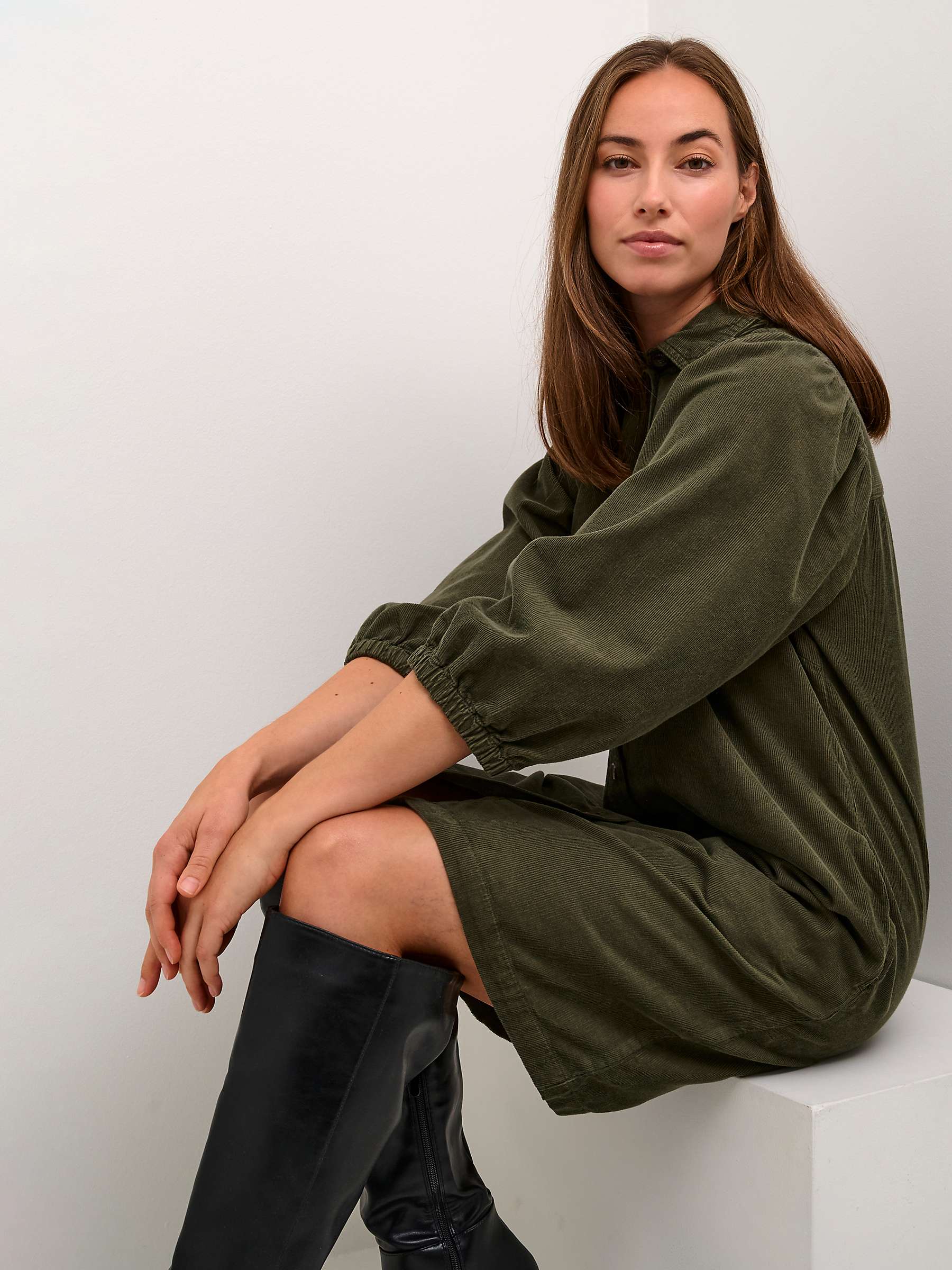 Buy KAFFE Eva Corduroy Shirt Dress Online at johnlewis.com