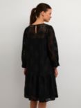 KAFFE Raula Lace 3/4 Sleeve Short Dress, Black
