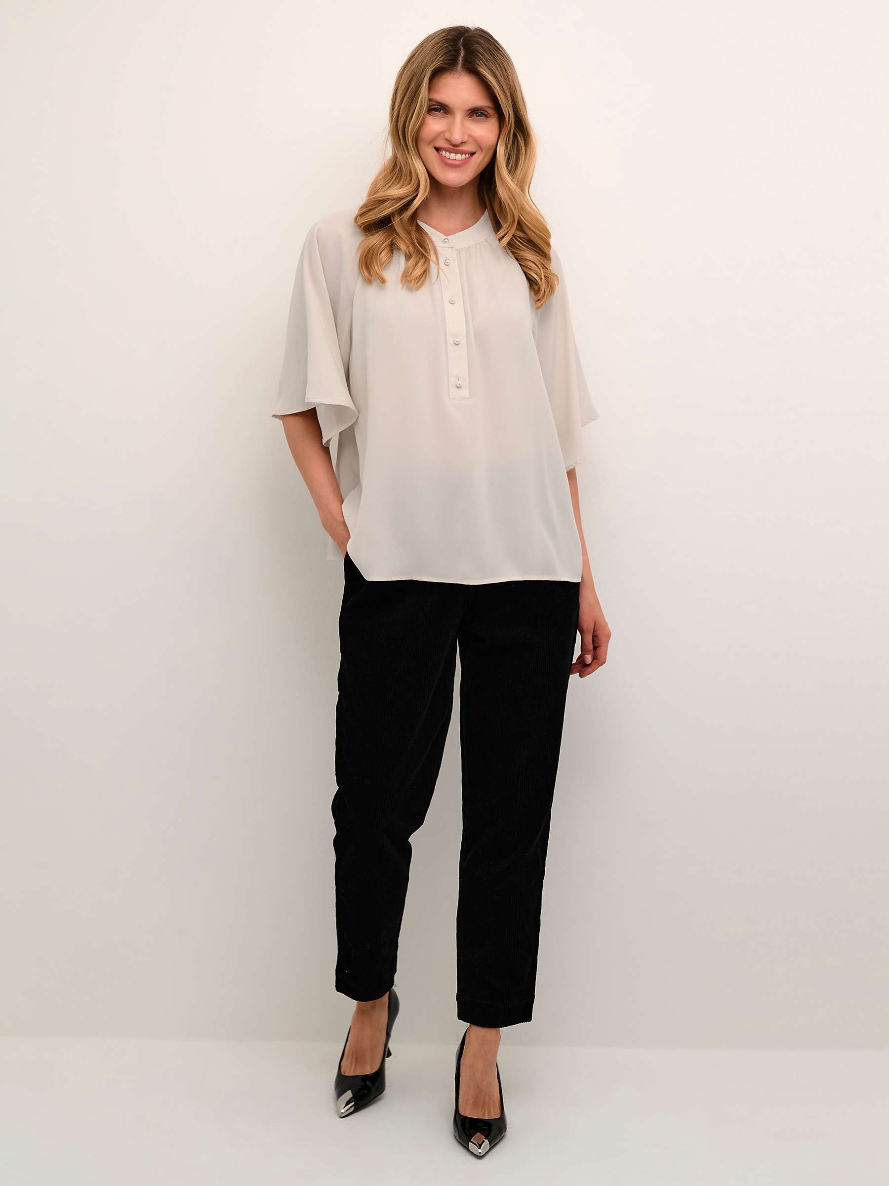 KAFFE Ditte Blouse, Feather Grey at John Lewis & Partners