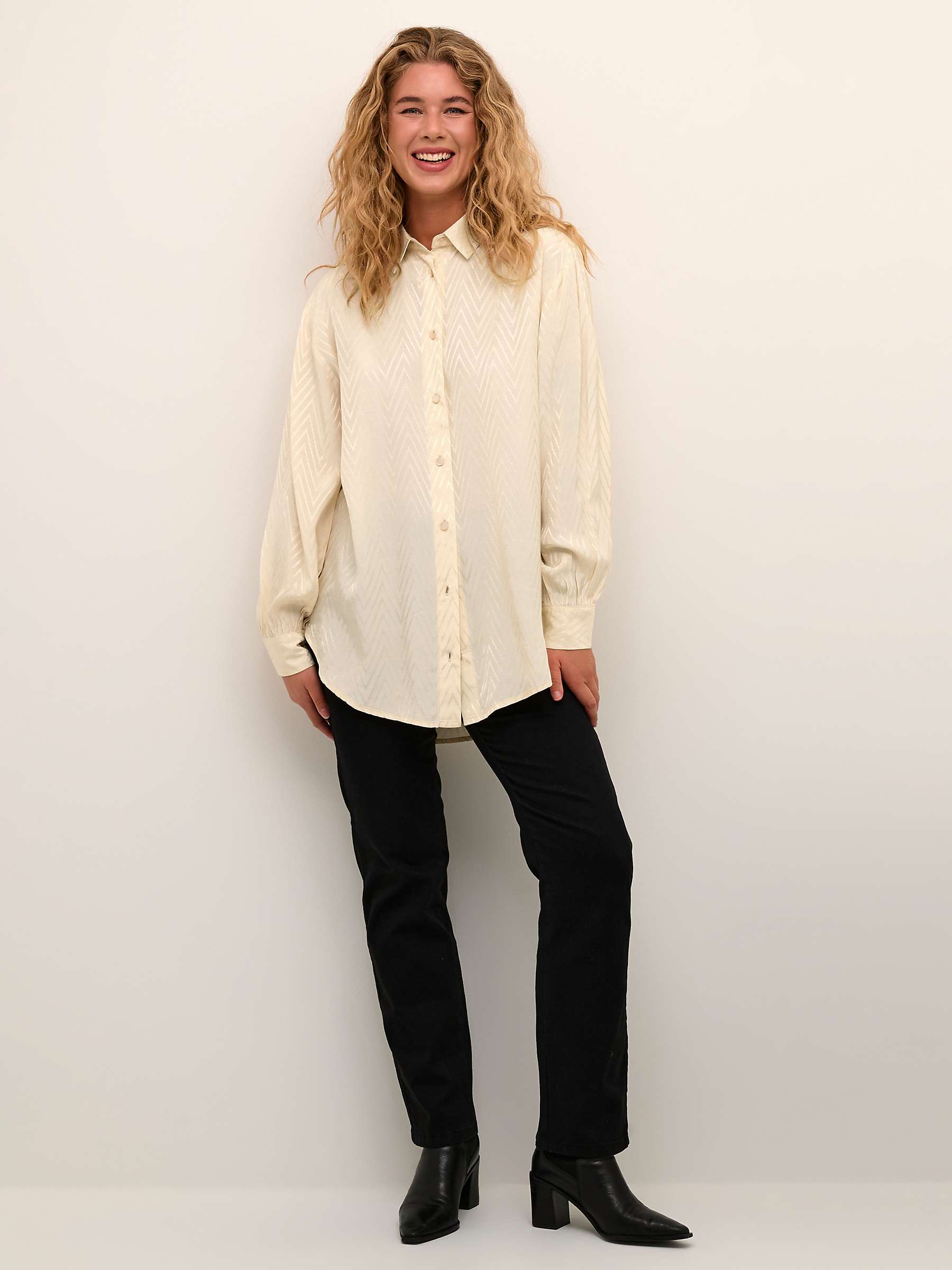 Buy KAFFE Juliana Loose Fit Shirt, Sand Dollar Online at johnlewis.com