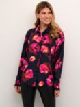 KAFFE Louisa Sundried Flower Shirt, Black/Multi, Black/Multi