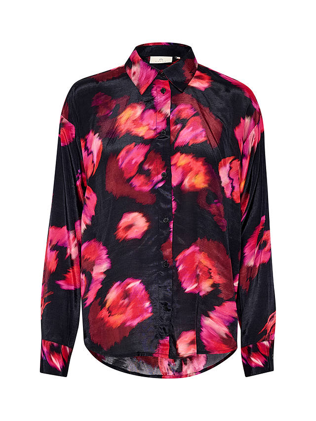 KAFFE Louisa Sundried Flower Shirt, Black/Multi