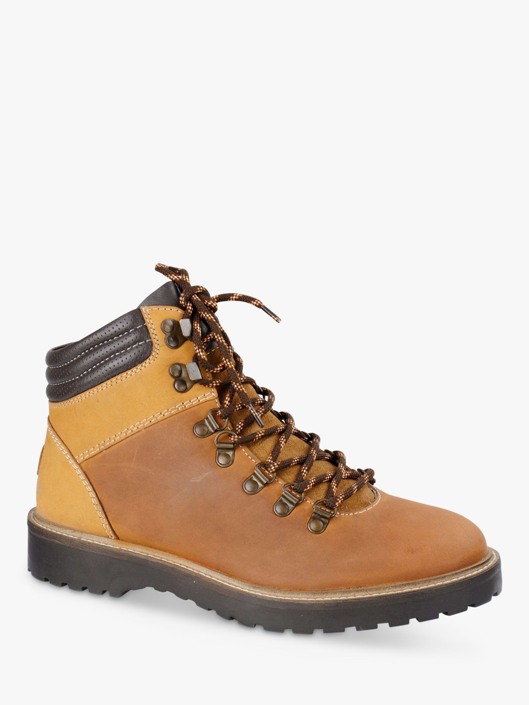 Silver Street London Hyde Leather Lace Up Boots, Brown at John Lewis ...