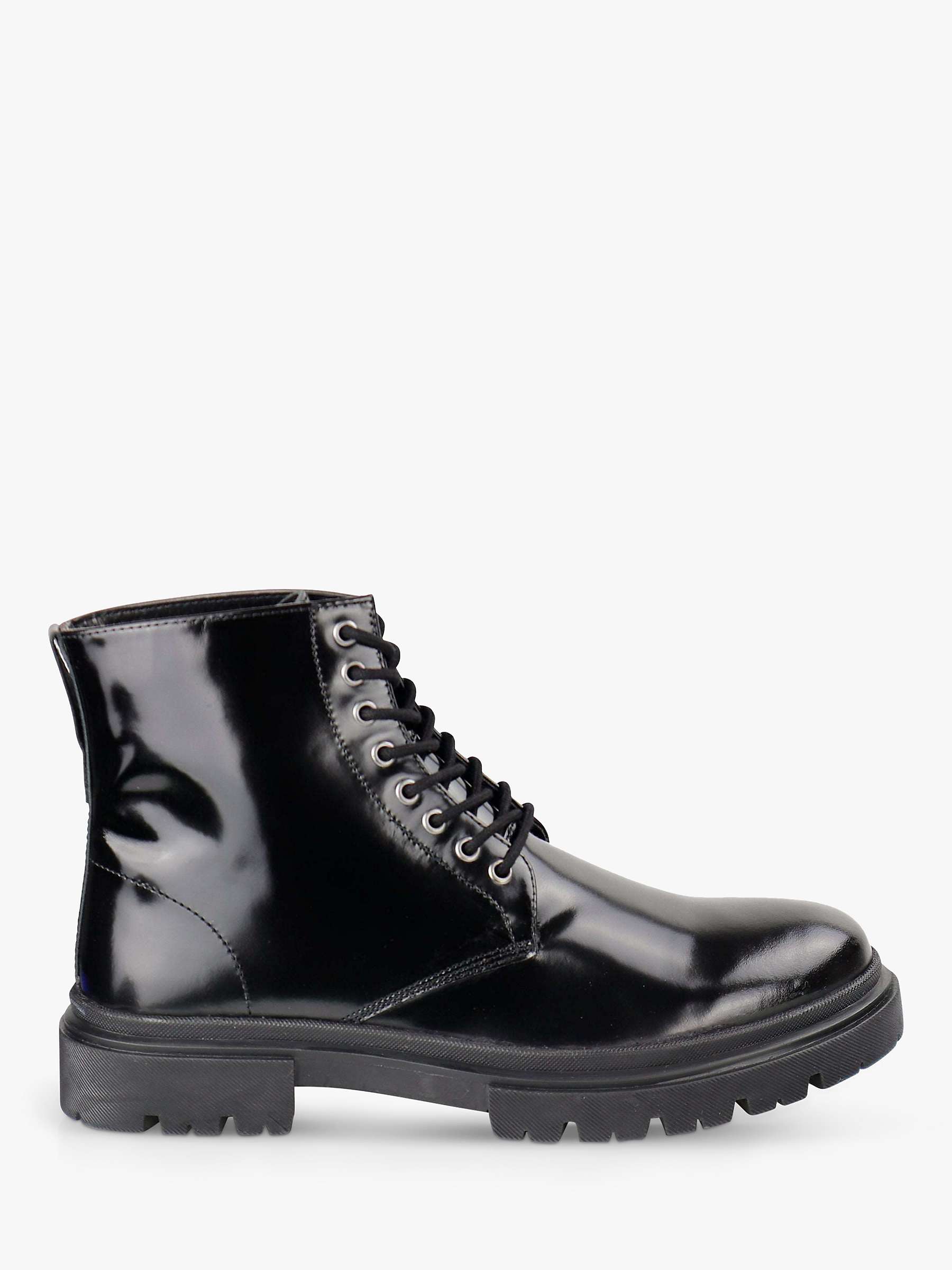 Buy Silver Street London Greenwich Patent Leather Lace Up Ankle Boots, Black Online at johnlewis.com