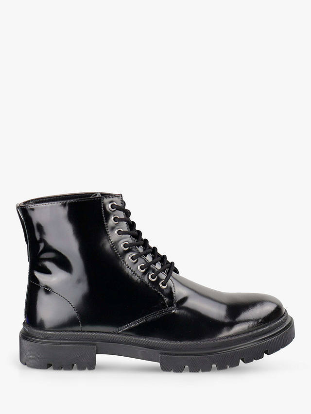 Silver Street London Greenwich Patent Leather Lace Up Ankle Boots ...
