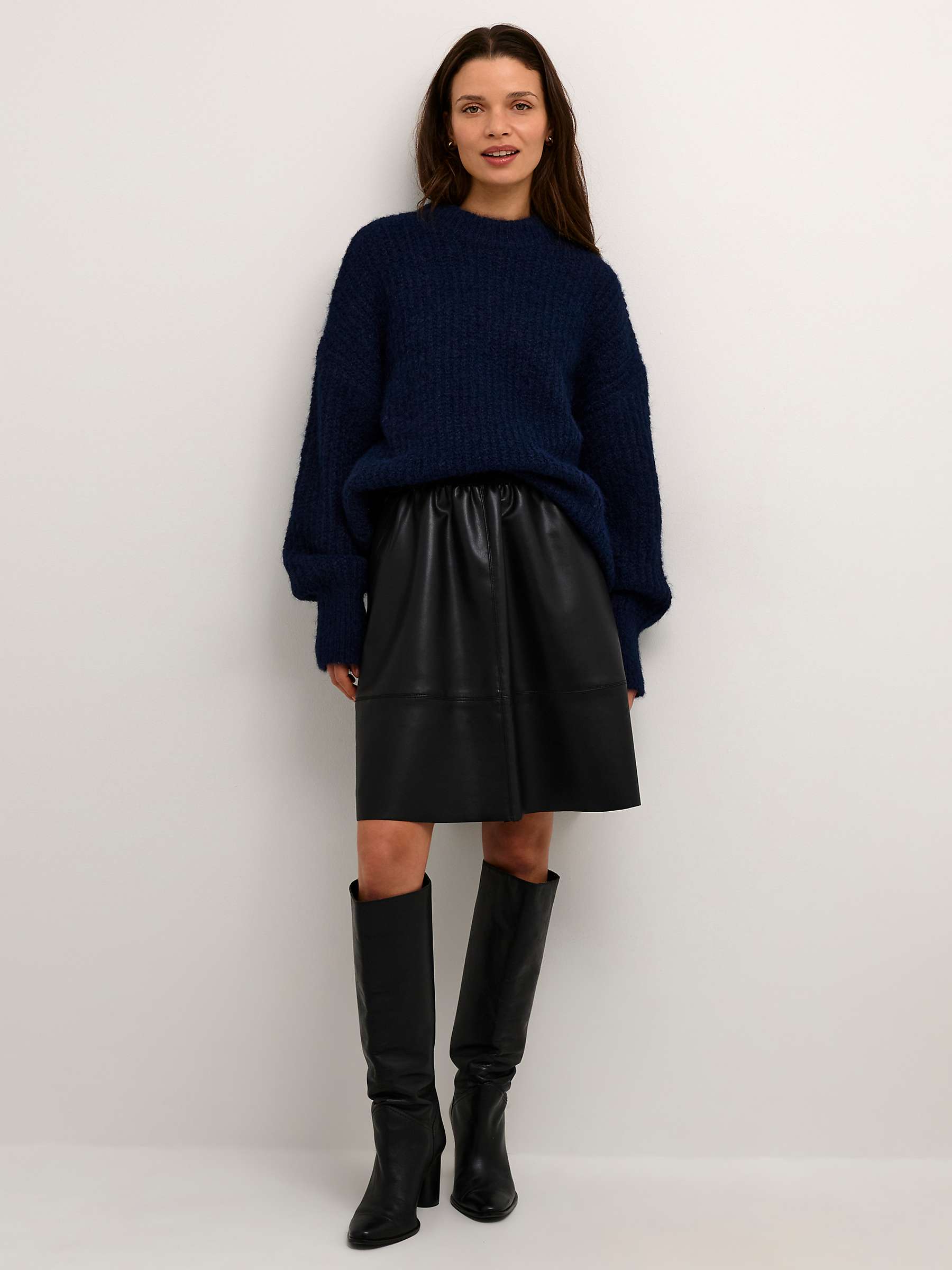 Great Plains Ania Faux Leather Skirt, Cocoa at John Lewis & Partners