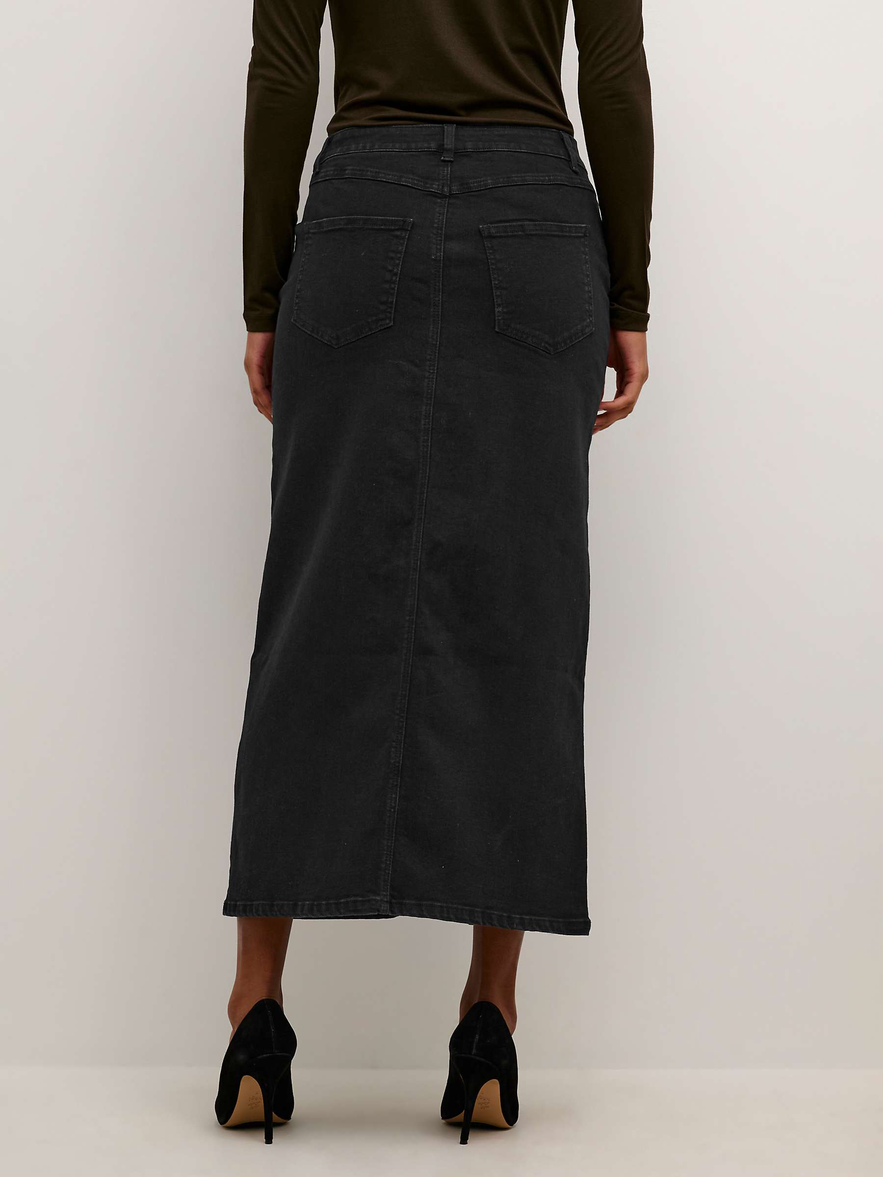 Buy KAFFE Sinem Maxi Denim Skirt, Deep Black Online at johnlewis.com