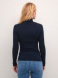 KAFFE Yoko Roll Neck Long Sleeve T-Shirt, Navy