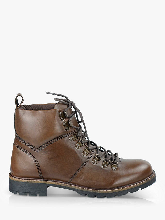 Silver Street London Marble Leather Lace Up Boots, Brown