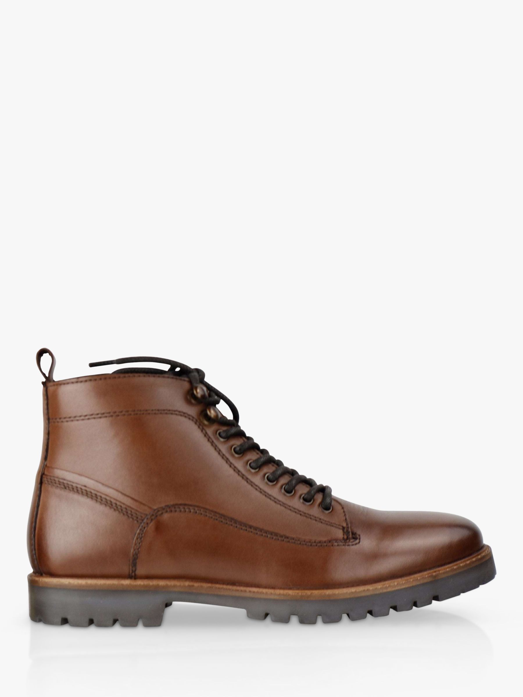 Silver Street London Thames Leather Lace Up Boots, Brown at John Lewis ...