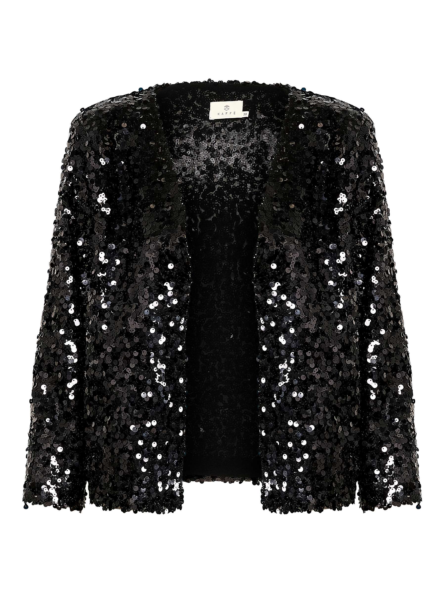 Buy KAFFE Luisa Sequin Jacket, Black Online at johnlewis.com