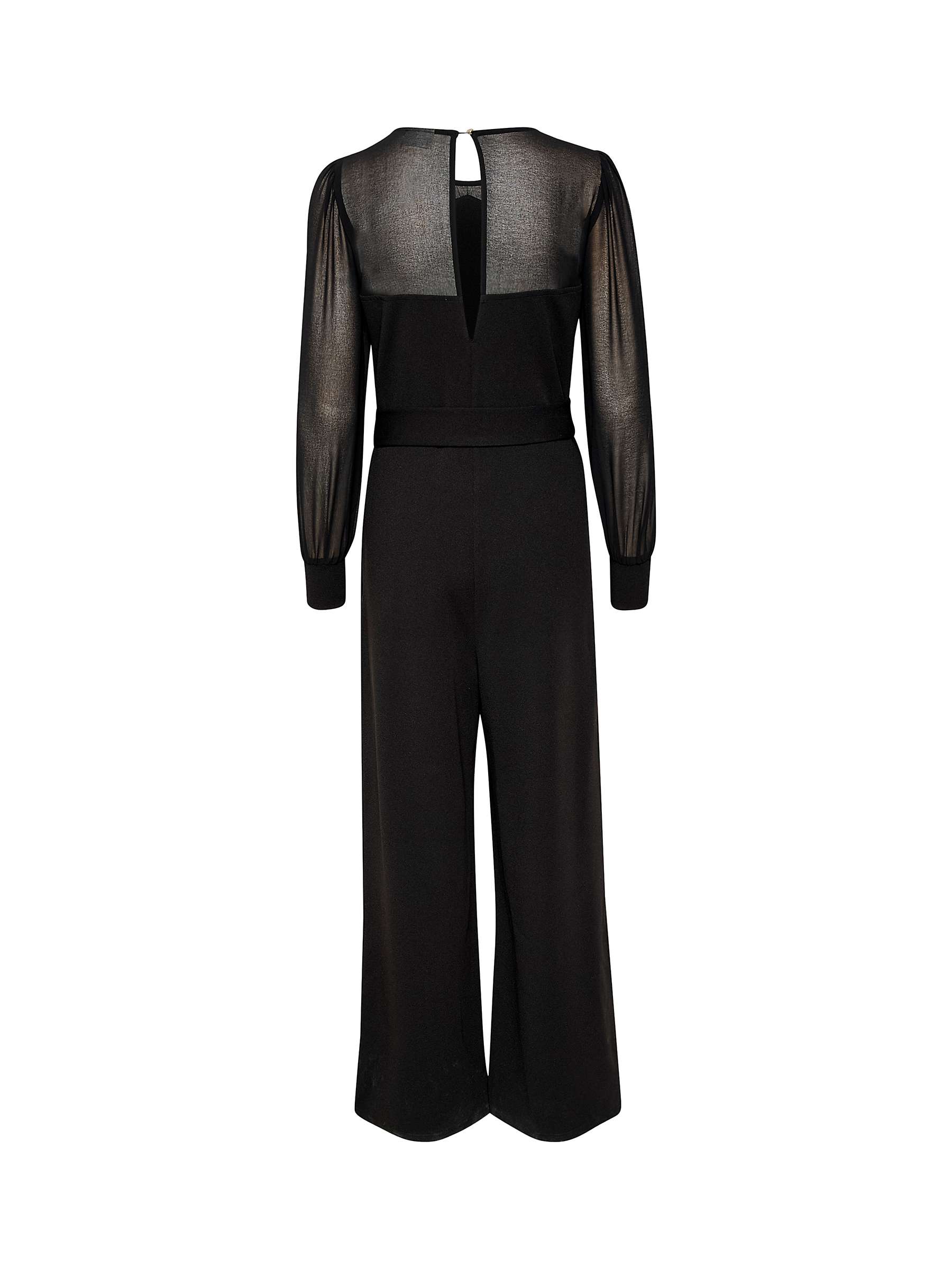 Buy KAFFE Emily Long Sleeve Belted Jumpsuit, Black Online at johnlewis.com