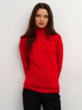 KAFFE Astrid Long Sleeve Roll Neck Pullover Jumper, Haute Red