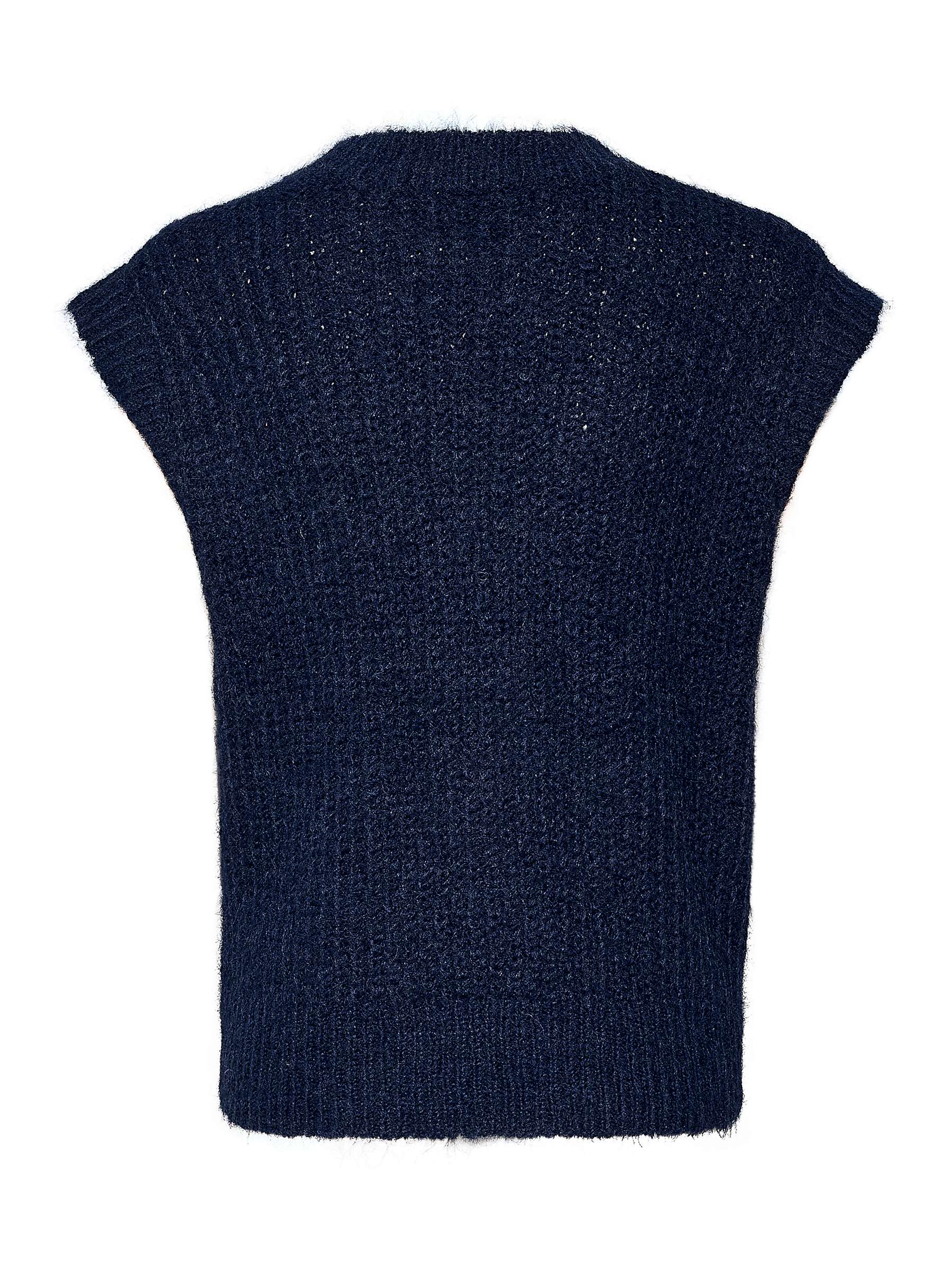 KAFFE Mira Relaxed Fit Knitted Vest, Midnight Marine at John Lewis ...