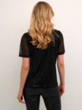 KAFFE Bolette Sequin T-Shirt, Deep Black