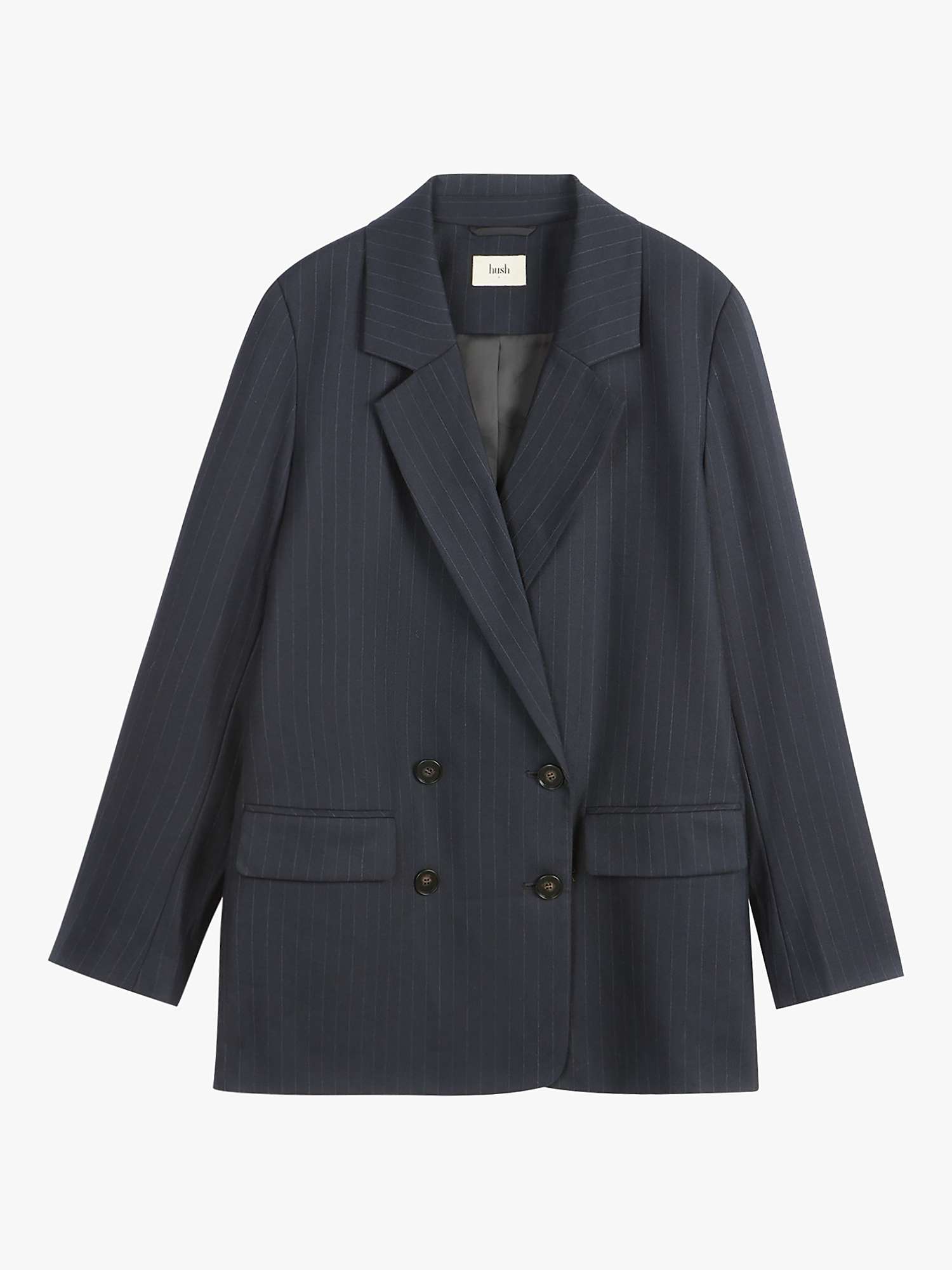 Buy HUSH Double Breasted Pinstripe Blazer, Midnight Navy Online at johnlewis.com