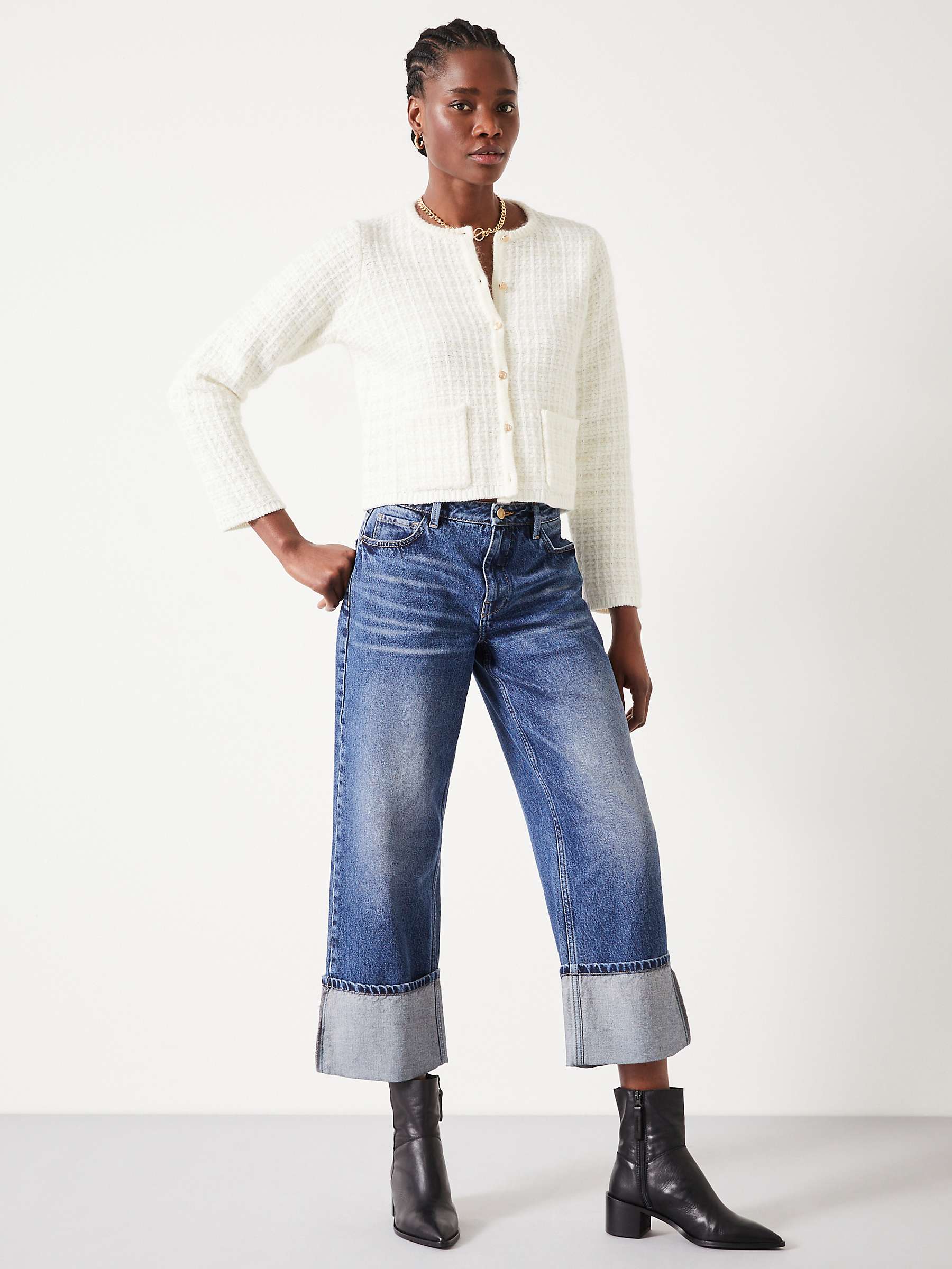 Buy HUSH Bettie Knitted Jacket, Soft White Online at johnlewis.com
