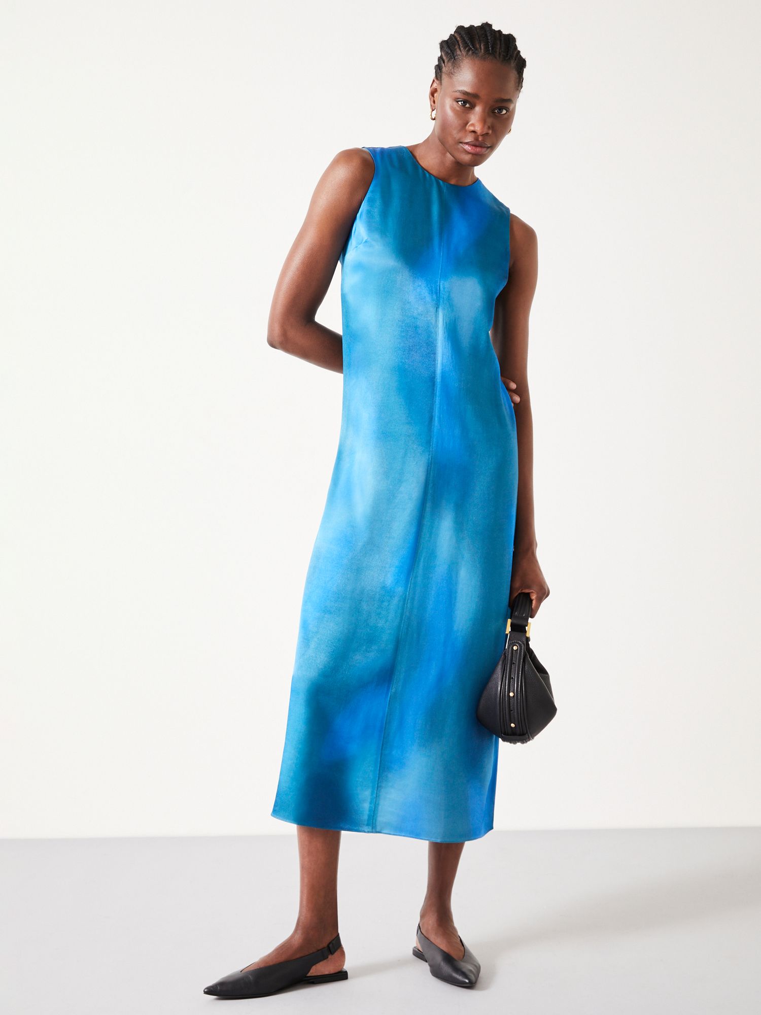 HUSH Jade Ombre Maxi Dress, Blue Colour Wash, 8