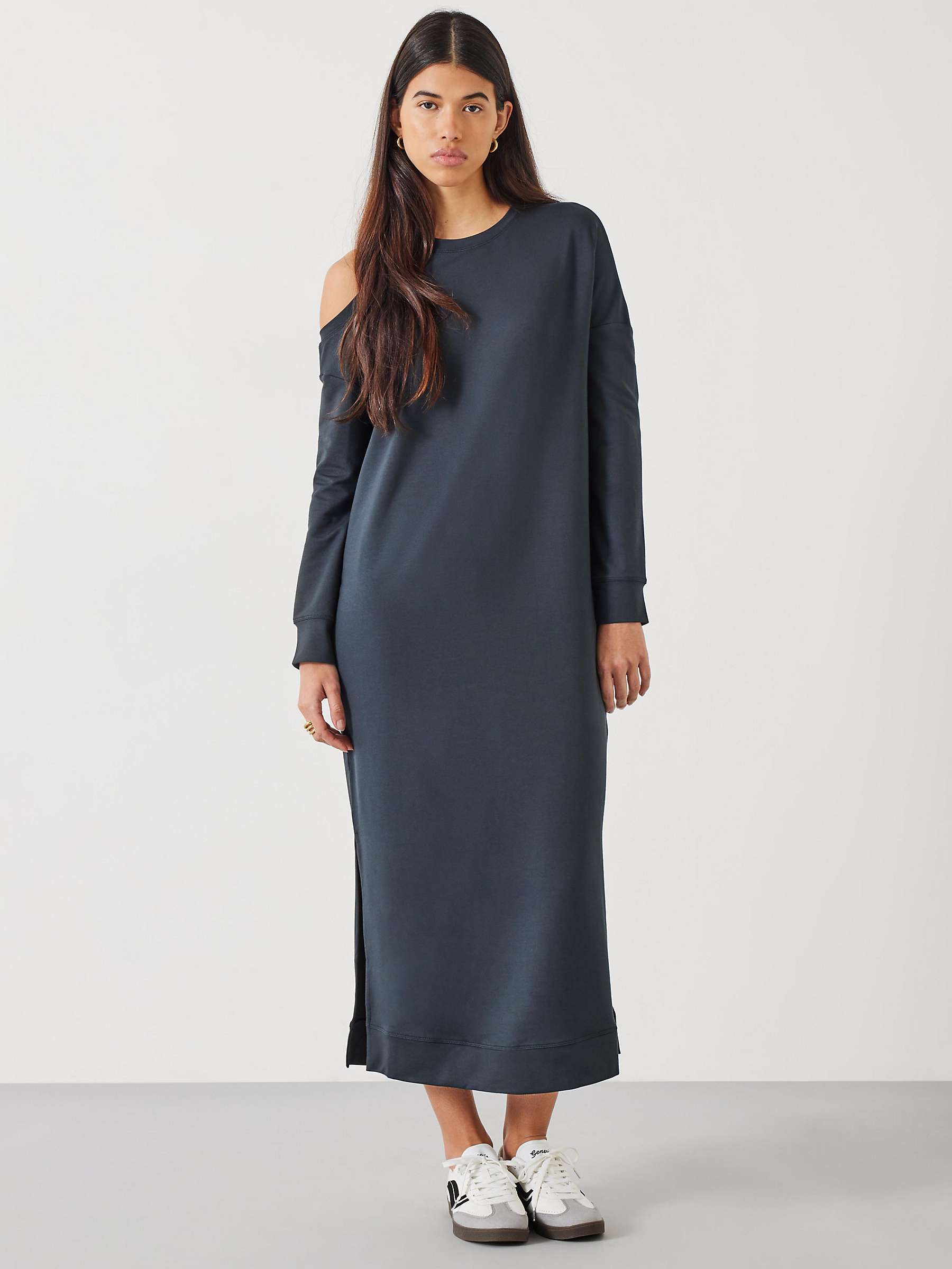 Buy HUSH Neena Cut Out Midi Dress, Anthracite Online at johnlewis.com