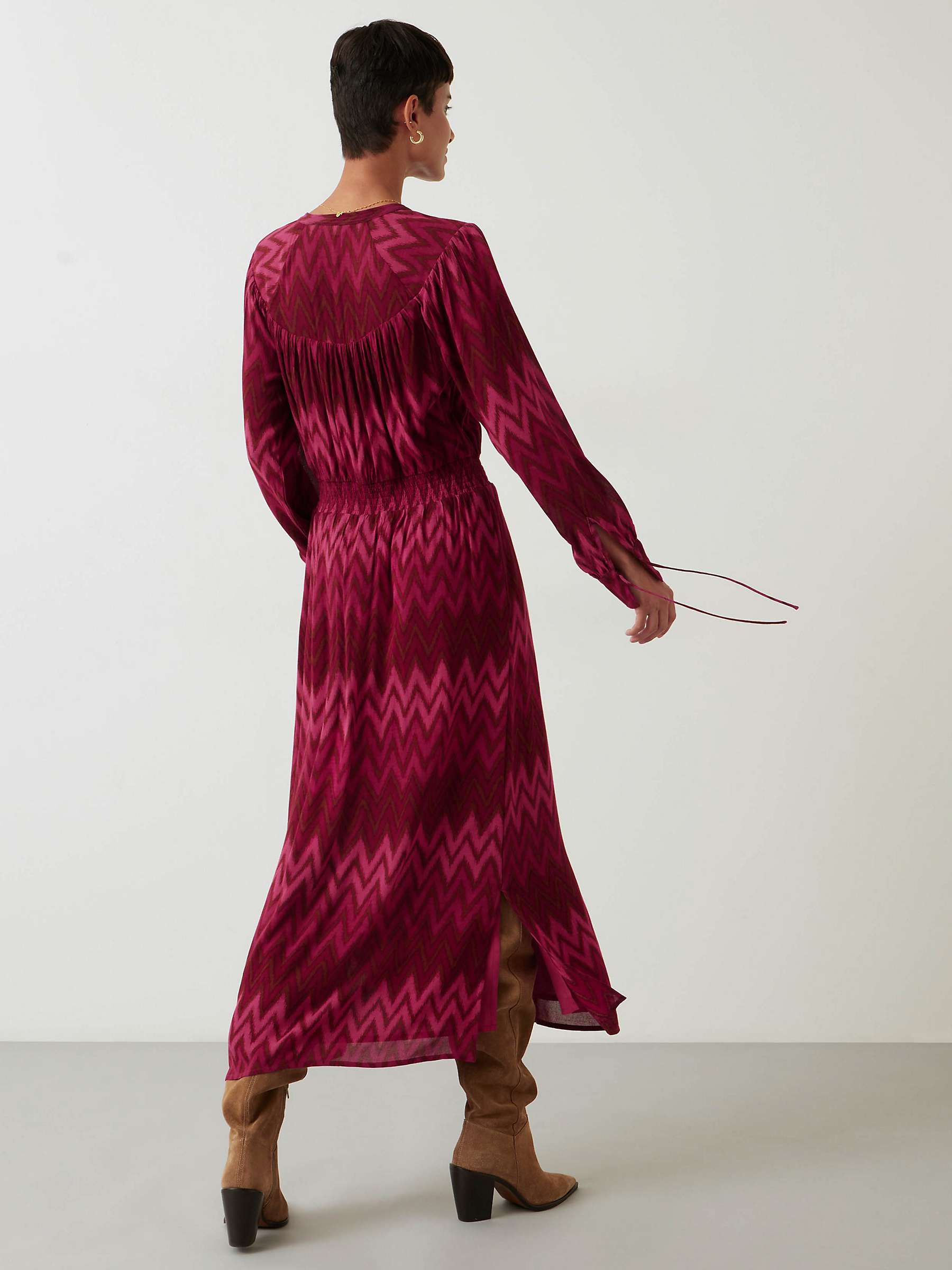 Buy HUSH Melodie Boho Midi Dress, Red Chevron Stripe Online at johnlewis.com