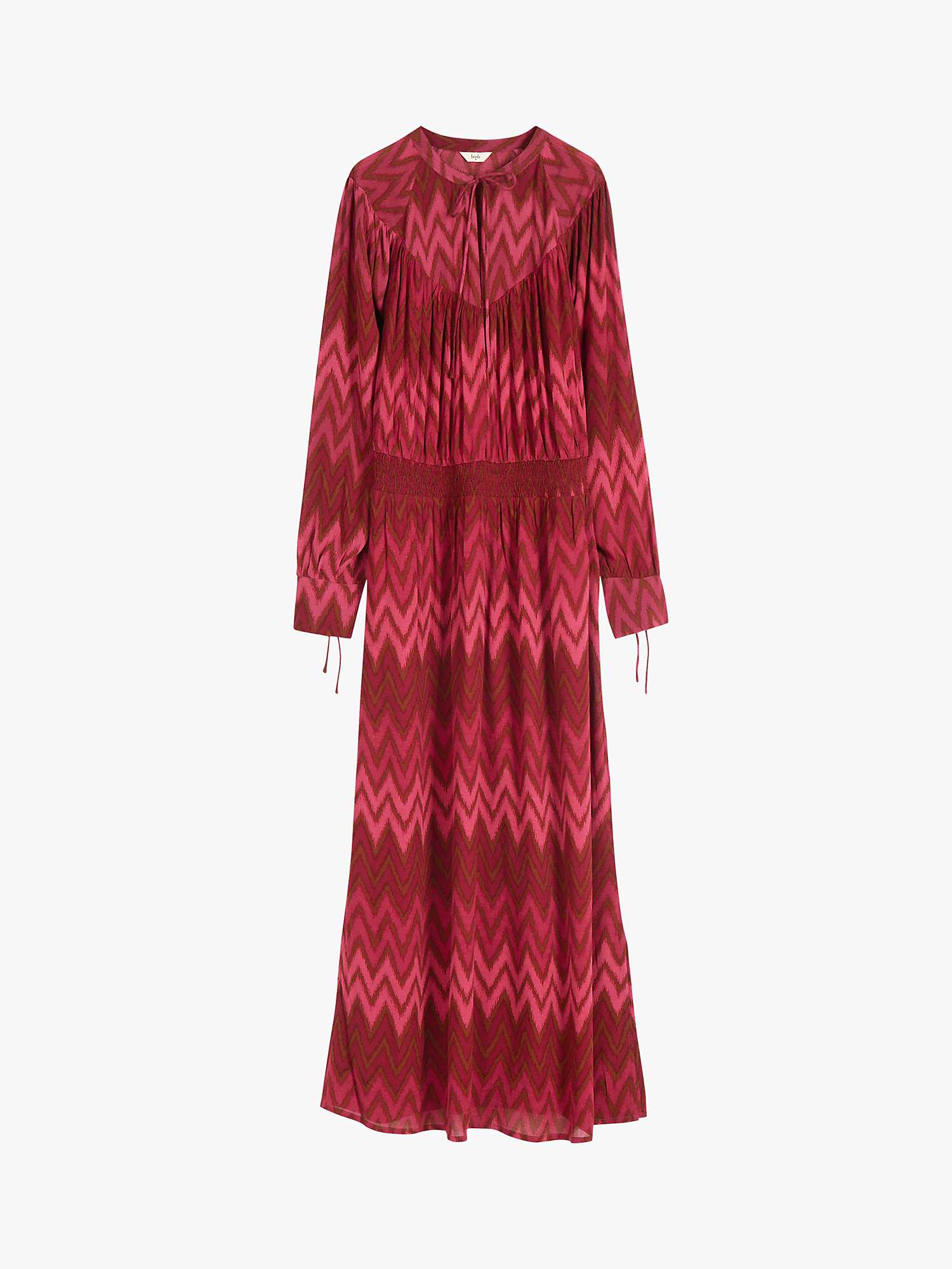 HUSH Melodie Boho Midi Dress, Red Chevron Stripe at John Lewis & Partners