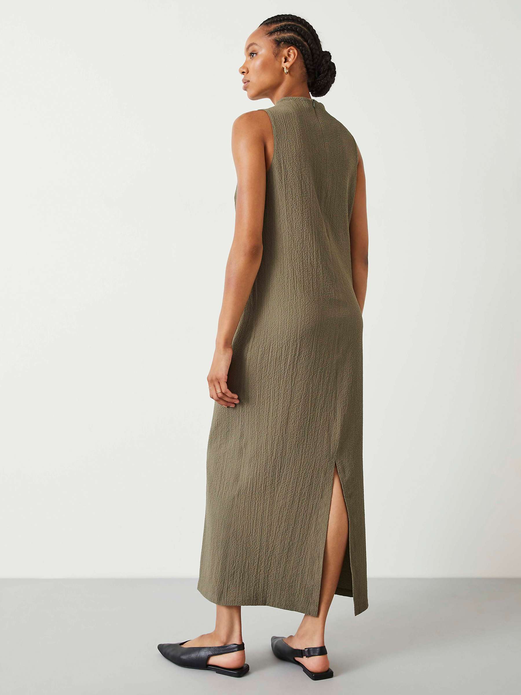 Buy HUSH Sabine Midi Cotton Dress, Olive Online at johnlewis.com