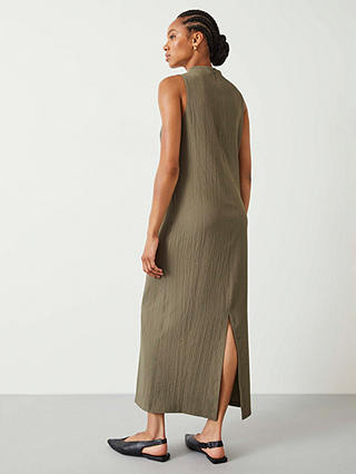 HUSH Sabine Midi Cotton Dress, Olive