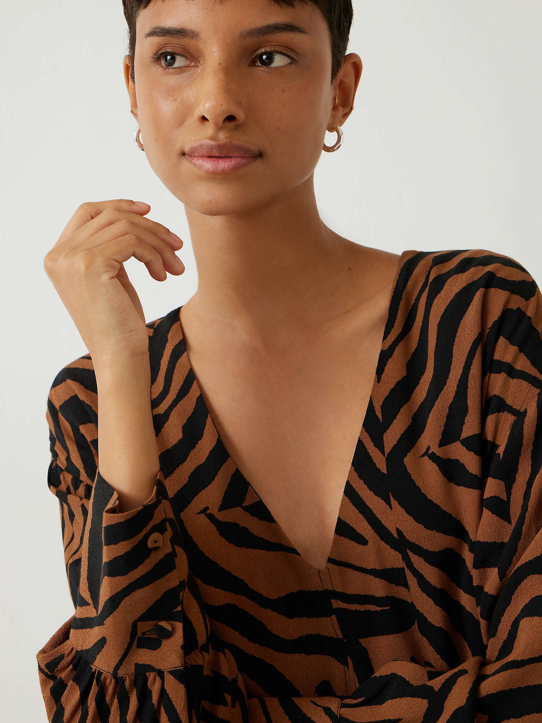 Buy HUSH Lauren Zebra Patchwork Maxi Dress, Brown/Black Online at johnlewis.com