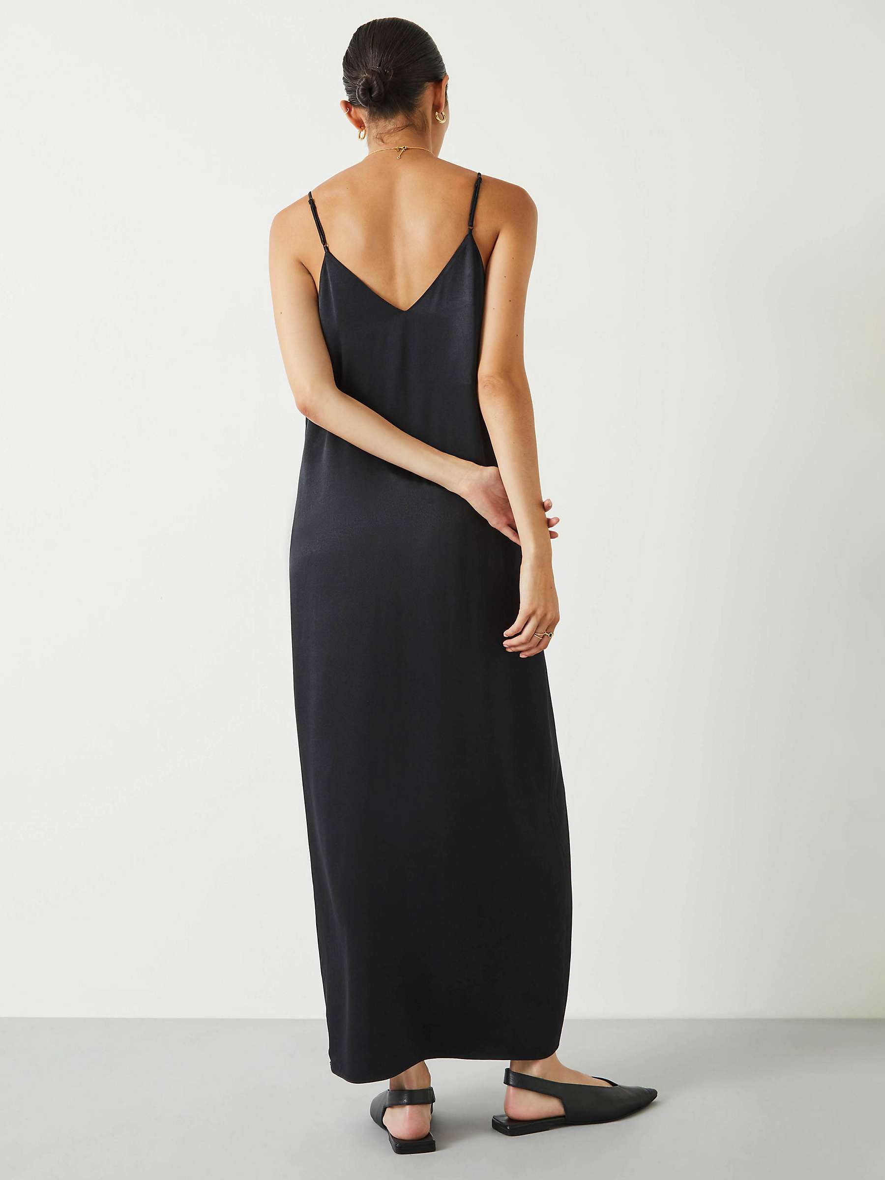 Buy HUSH Aria Split Midi Dress, Black Online at johnlewis.com