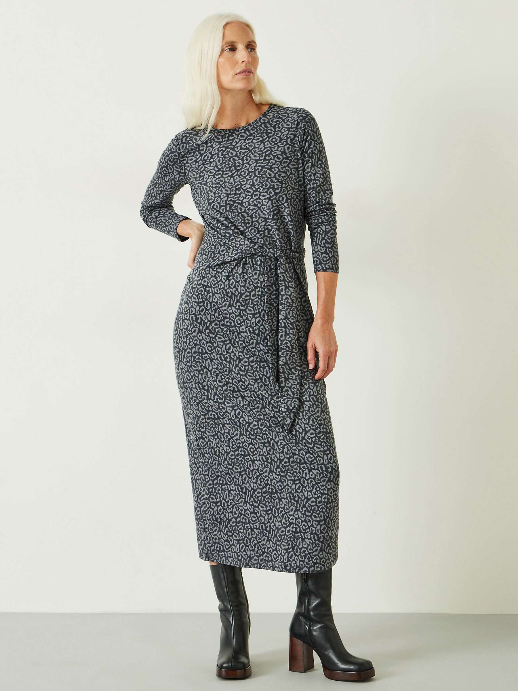 Buy HUSH Suzie Jersey Maxi Dress, Grey Contrast Leopard Online at johnlewis.com