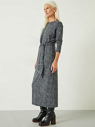 HUSH Suzie Jersey Maxi Dress, Grey Contrast Leopard