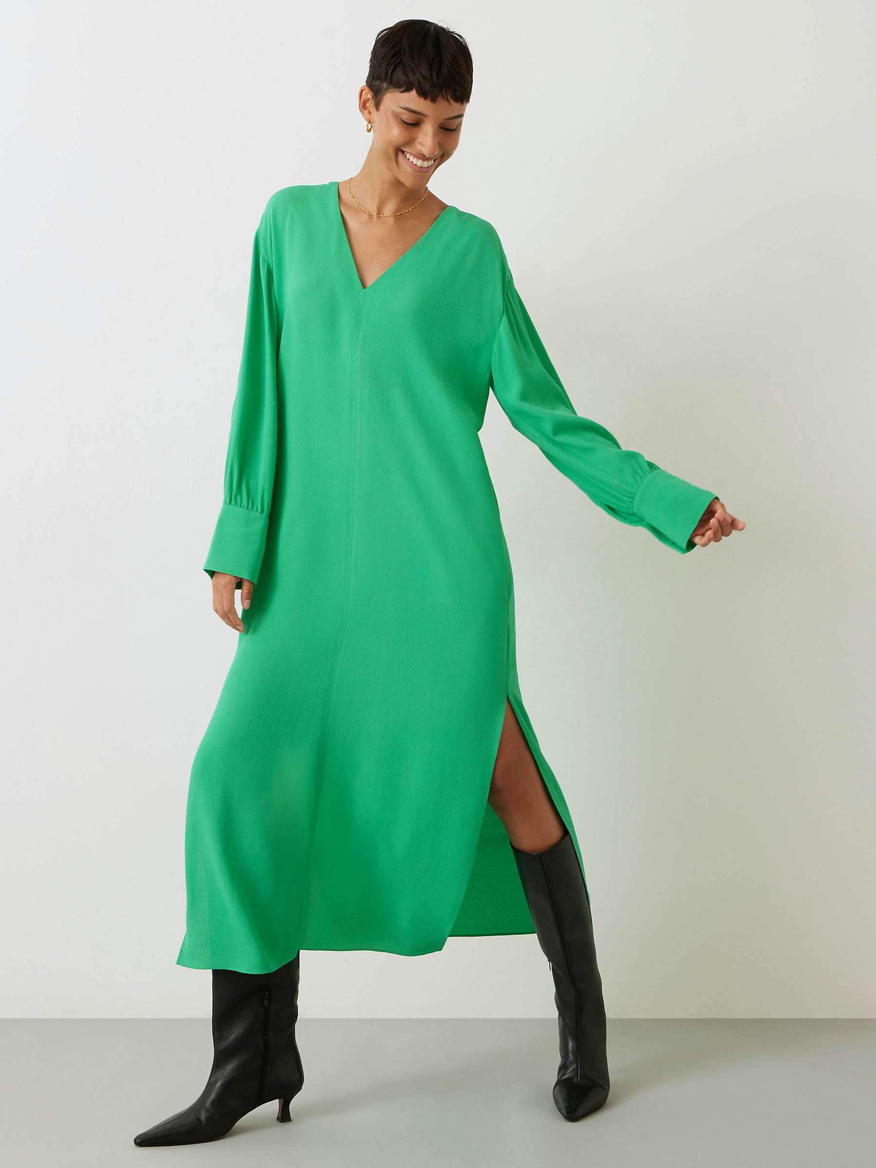 Buy HUSH Lucea V-Neck Maxi Dress, Green Online at johnlewis.com