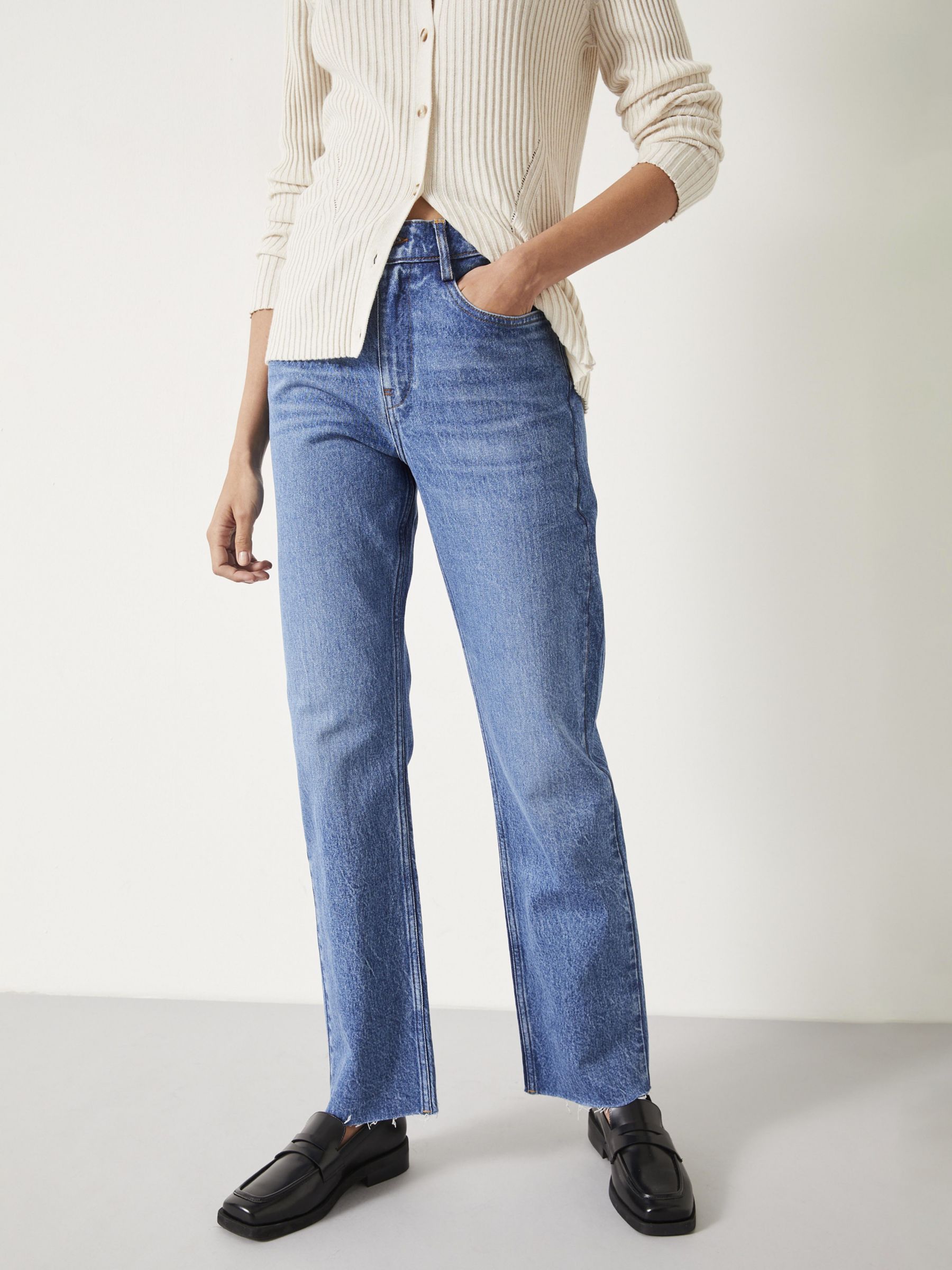 HUSH Laurie Straight Jeans, Mid Authentic at John Lewis & Partners