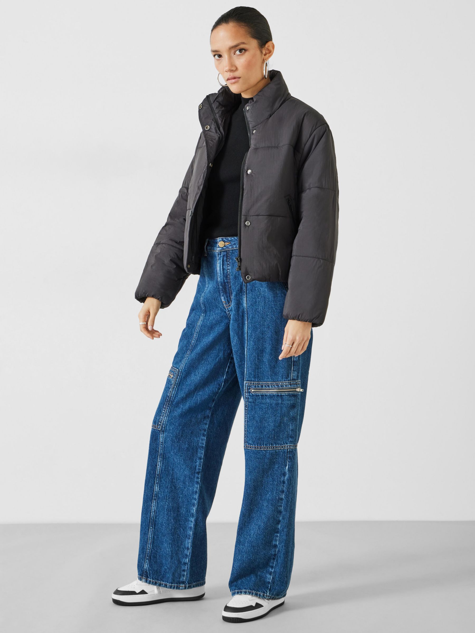 HUSH Sara Cargo Jeans, Mid Authentic Wash at John Lewis & Partners